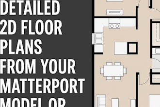 create 2d floor plans, virtual staging from your matterport model or sketch