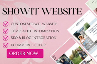 design or customise showit website or template with blog in 24 hours