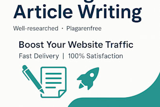 write SEO friendly and engaging blog posts or articles for your website