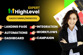 be your gohighlevel expert clickfunnels, ghl sales funnel, landing page design