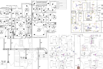 custom electrical layout plans drafted in autocad