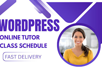 wordpress online tutor website class schedule education booking