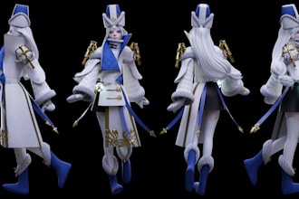 create a 3d game character for unity or unreal