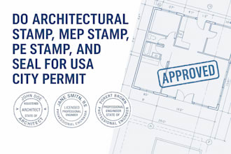 do architectural stamp, mep stamp, pe stamp, and seal for USA city permit