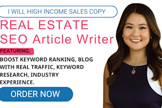 do SEO keyword blog articles writing for real estate