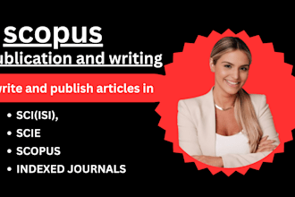 write and publish articles on scopus, sci, scie , wos indexed journals
