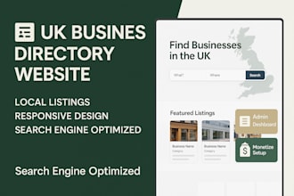design a business directory website for UK based clients