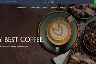 design fresh coffee shopify store mocha coffee latte website coffee beans store