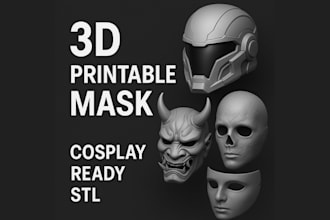 create stl for 3d helmet 3d cosplay wearable armor printable oni mask face mask