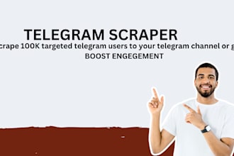 be your telegram scraper scrap 100k real telegram  user to your telegram channel