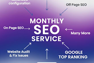 provide a comprehensive monthly SEO service to help you achieve top rankings
