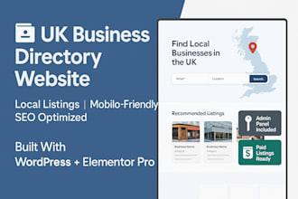 design a UK business directory website with local listings
