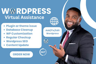 be your wordpress virtual assistant, wordpress help, do wordpress changes revamp