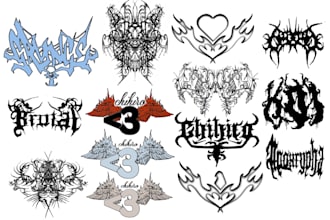 design a metal band grunge rock y2k logo