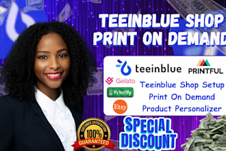 setup print on demand on teeinblue product personalizer