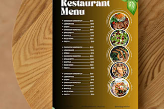 design restaurant menu or food menu design