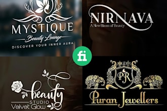do luxury cosmetics makeup beauty salon spa logo design 24 hours