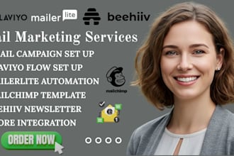 set up mailerlite klaviyo flows design mailchimp template beehiiv newsletters