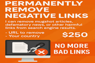 remove mugshot, negative links from google search
