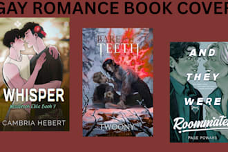 design gay romance book cover illustration mafia sport romance, ebook kindle kdp