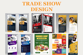 design eye catching trade show, catalogue, brochure, roll up banner in 24 hours