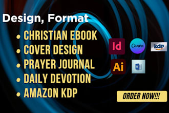 design format christian ebook cover design prayer journal daily devotion for KDP