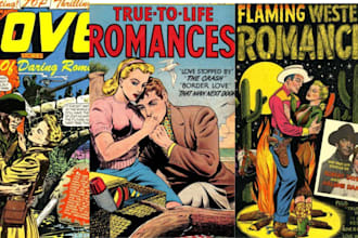 illustrate retro comic book art, vintage characters and retro vintage poster
