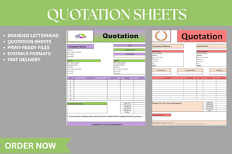 design branded quotation sheets and letterheads for your business