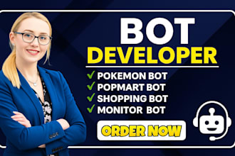 build pokemon bot popmart bot shopping bot scalping bot and  monitor bot