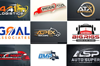 design a creative transport logistics trucking freight and dispatching logo