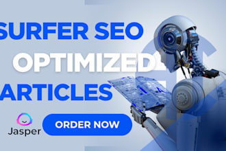 write surfer SEO optimized articles using jasper ai for better google ranking