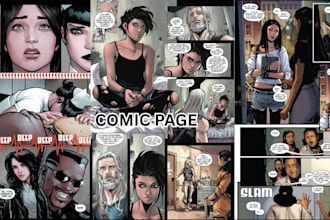 create nice comic page illustration comic art graphics novel storyboard