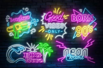 vibrant neon logo with glowing effects for your brand