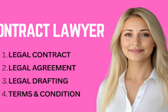 draft legal contracts, agreements, privacy policy , terms and conditions