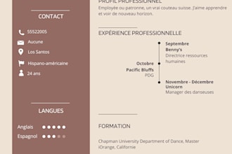 create a professional and modern CV for you