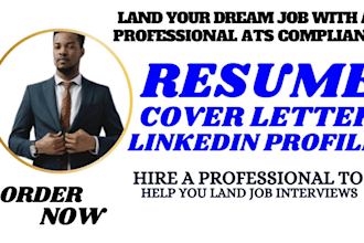 provide ats resume and cover letter writing, linkedin profile optimization