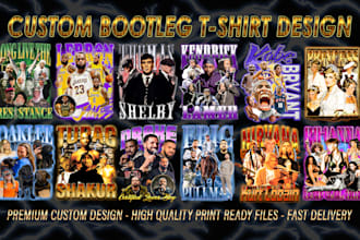 design custom vintage 90s bootleg rap tee graphic for tshirt