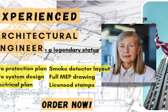 provide licensed ca, fl, tx fire protection stamp, sprinkler plan, and mep