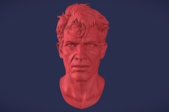 do 3d realistic character sculpting, 3d printable model stl file for 3d printing