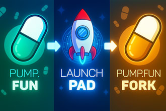 make pump fun bot, clone pump fun token launchpad dex on solana