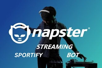 build 247 music streaming bot for spotify, itunes, amazon music, napster