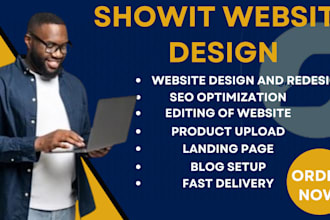 design and redesign showit website, customise showit template on page SEO