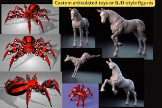 design 3d flexi articulated toy, bjd doll, fidget model stl for printing 3dmodel