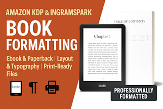 format your book or ebook for amazon KDP and ingramspark professionally