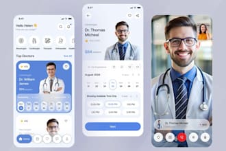 build eye catching doctor app, patient app, with video call app