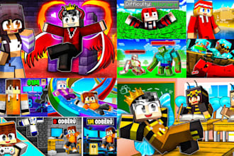 minecraft thumbnail youtube design custom 3d gaming art clickable video banner