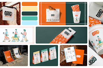 do a unique, playful, bold, fun, modern branding, visual identity, logo