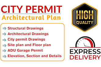 draw architectural plan, floor plan, mep city permit, adu garage deck plan, hvac