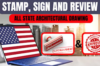 review, stamp, and seal florida architectural drawings for city permit approval