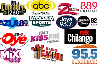 do music airplay and viral marketing to mexico, arizona radio